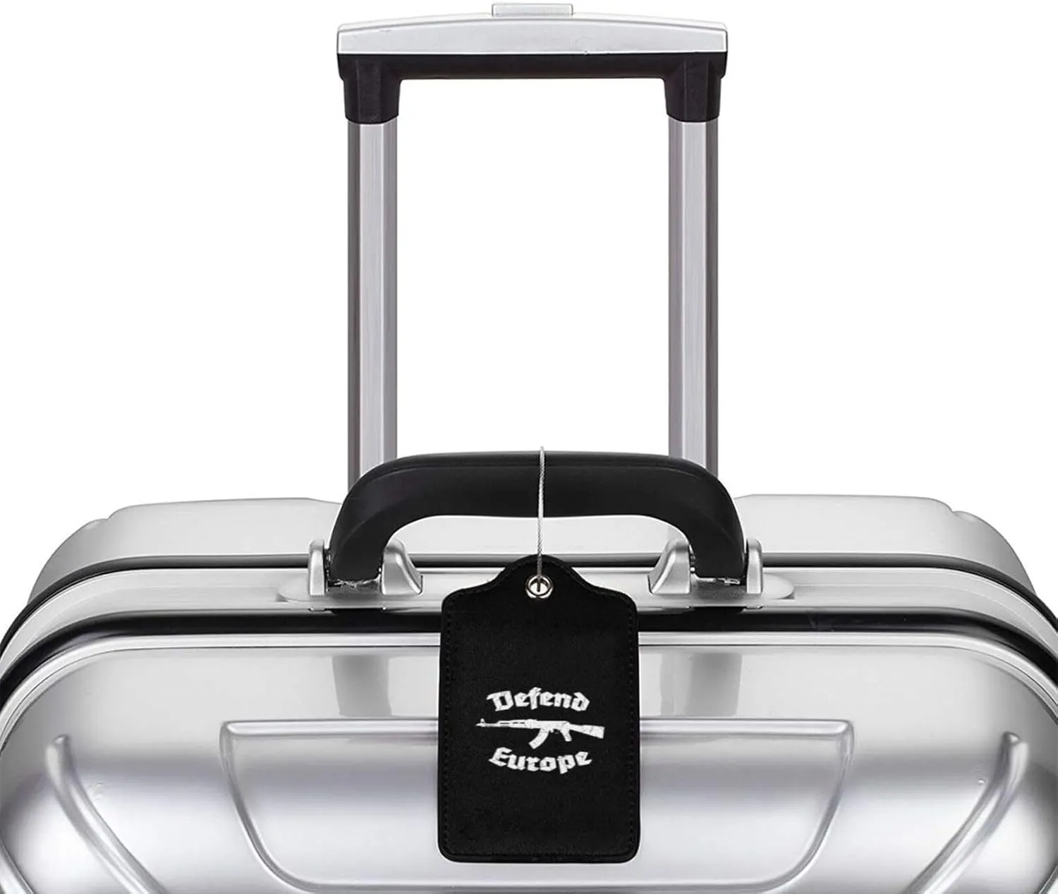 Defend Europe Leather Baggage Bag Luggage Tags with Stainless Steel Loop and Privacy Cover