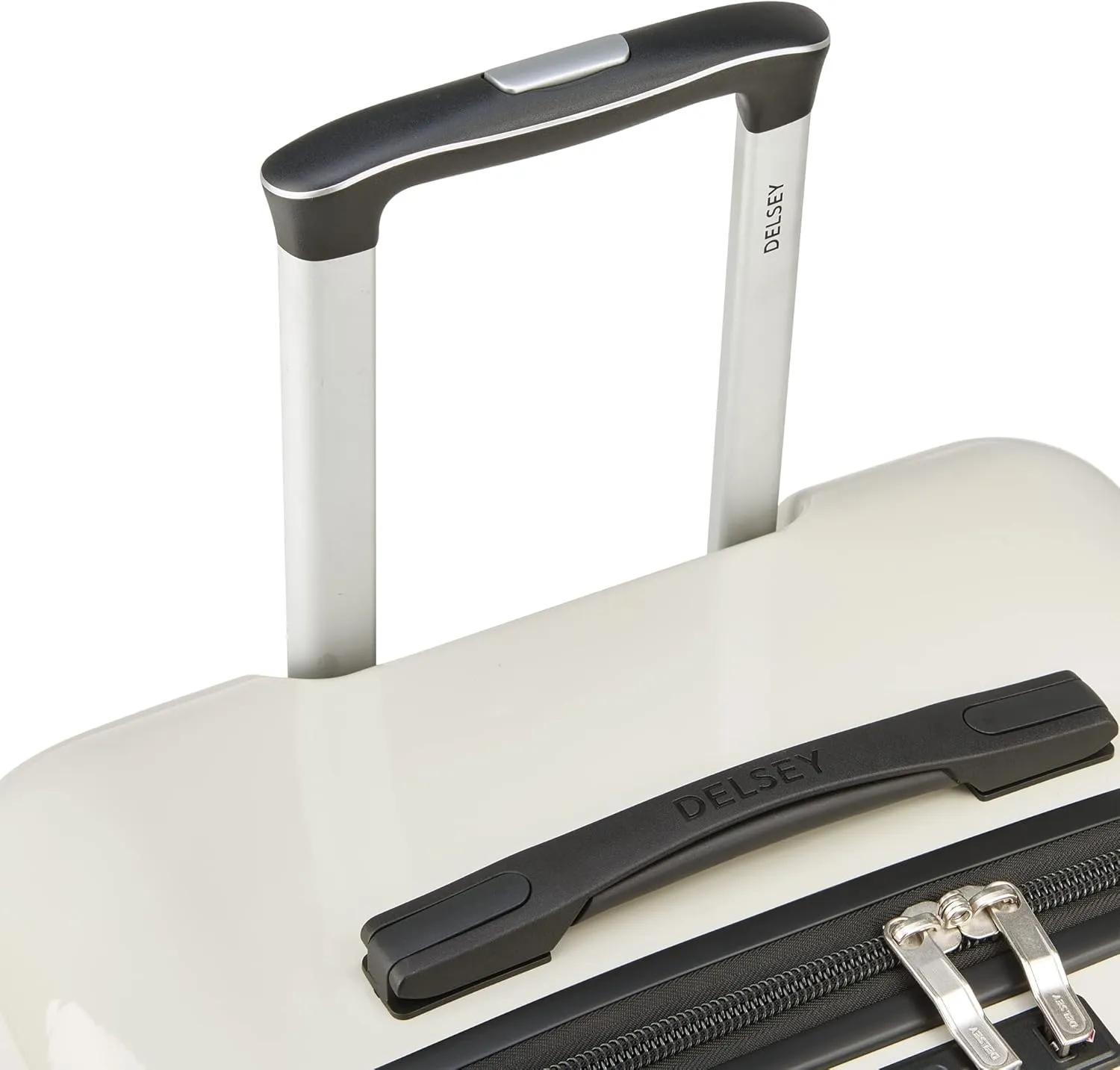 DELSEY PARIS Cruise 3.0 Hardside Expandable Luggage with Spinner Wheels, Glossy Ivory, Checked 26 Inch Trunk