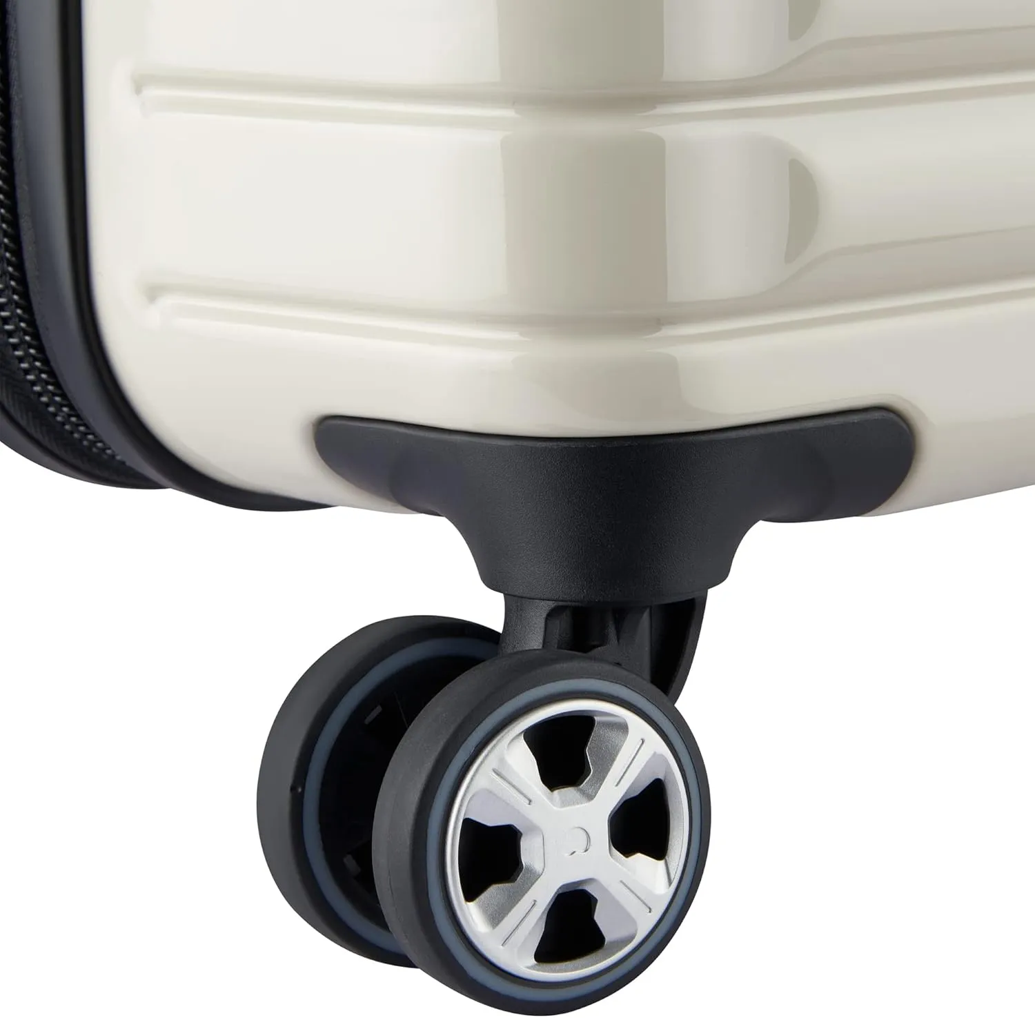 DELSEY PARIS Cruise 3.0 Hardside Expandable Luggage with Spinner Wheels, Glossy Ivory, Checked 26 Inch Trunk