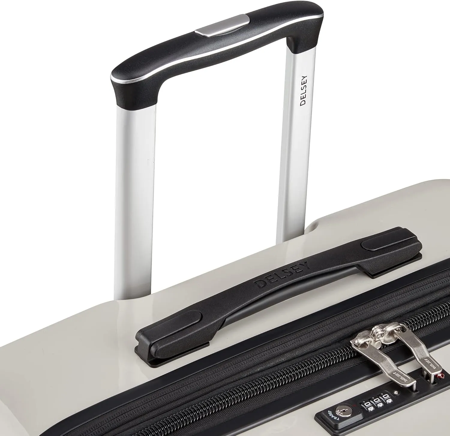 DELSEY PARIS Cruise 3.0 Hardside Expandable Luggage with Spinner Wheels, Glossy Ivory, Checked-Large 28 Inch