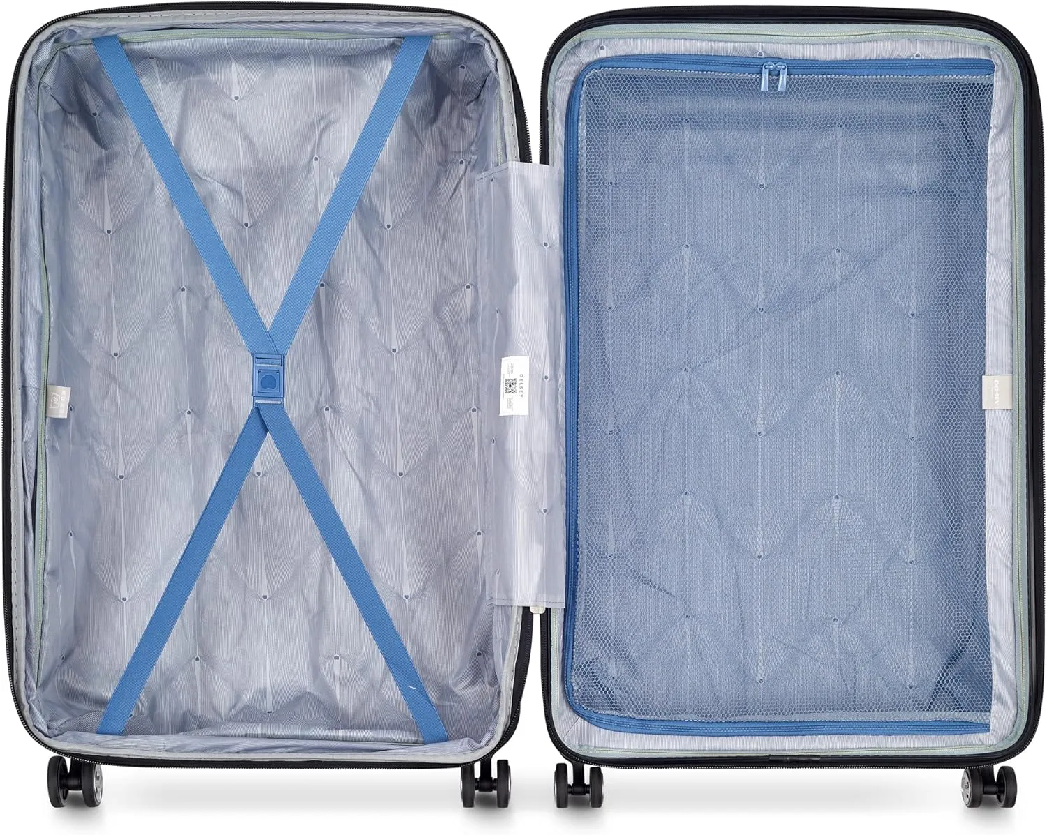 DELSEY PARIS Cruise 3.0 Hardside Expandable Luggage with Spinner Wheels, Glossy Ivory, Checked-Large 28 Inch