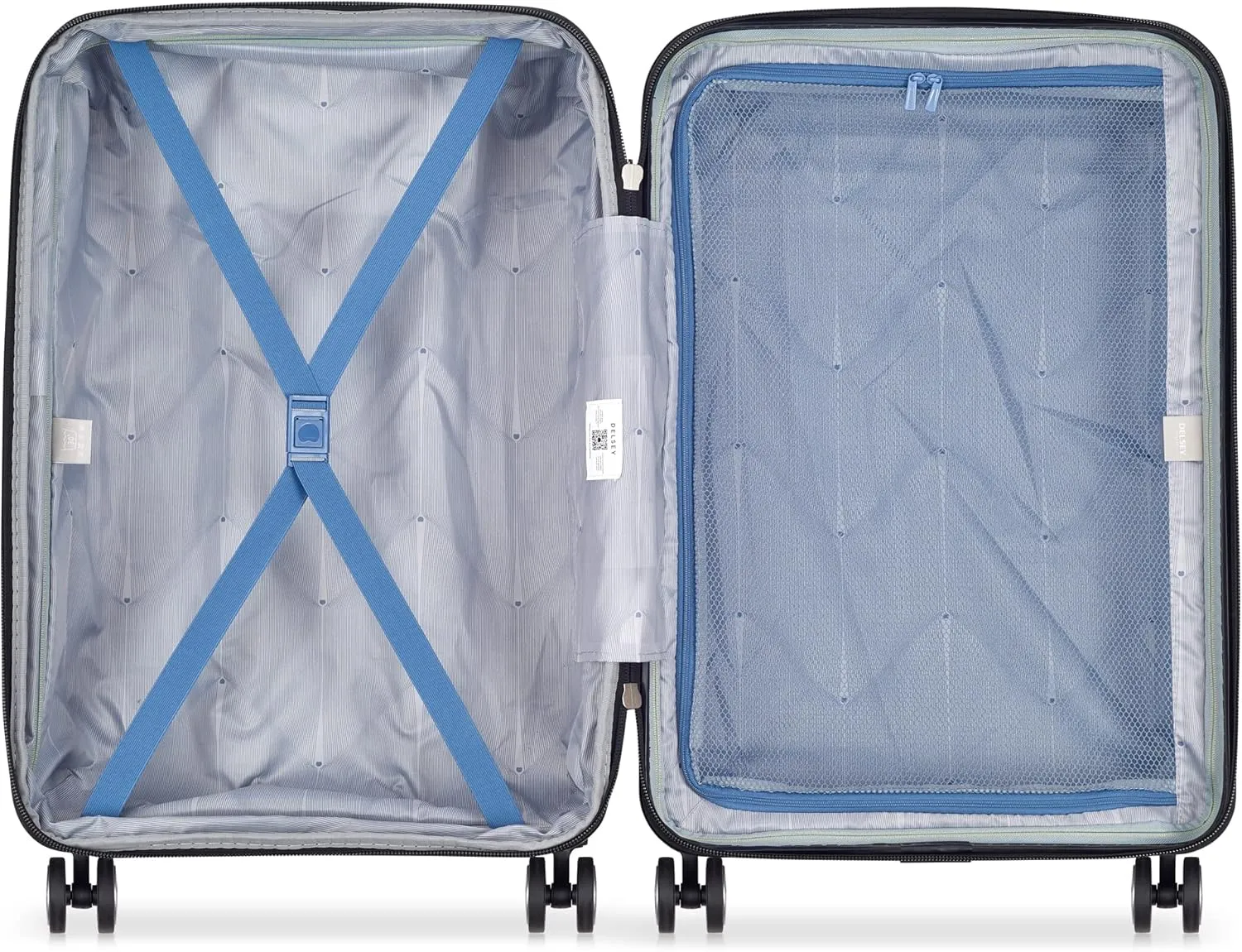 DELSEY PARIS Cruise 3.0 Hardside Expandable Luggage with Spinner Wheels, Glossy Ivory, Checked-Medium 24 Inch