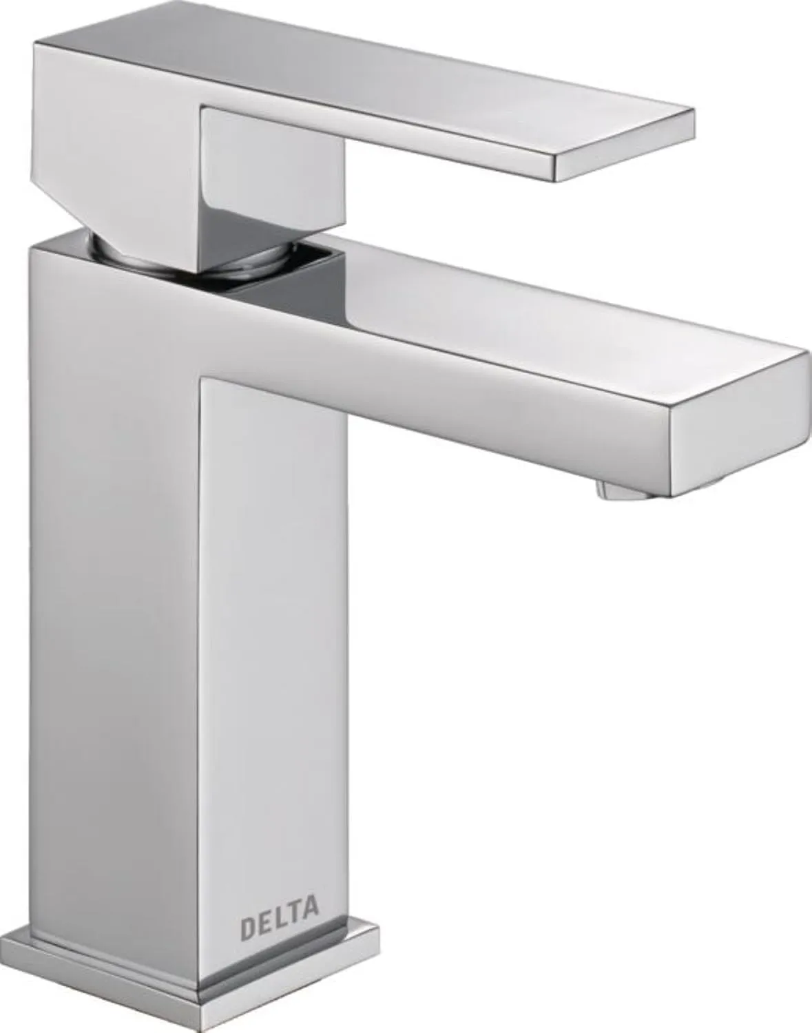 Delta Faucet Modern Single Hole Bathroom Faucet, Chrome Single Handle Bathroom Faucet, Bathroom Sink Faucet, 0.5 GPM, Push Pop-Up Drain Assembly, Chrome 567LF-HGM-PP