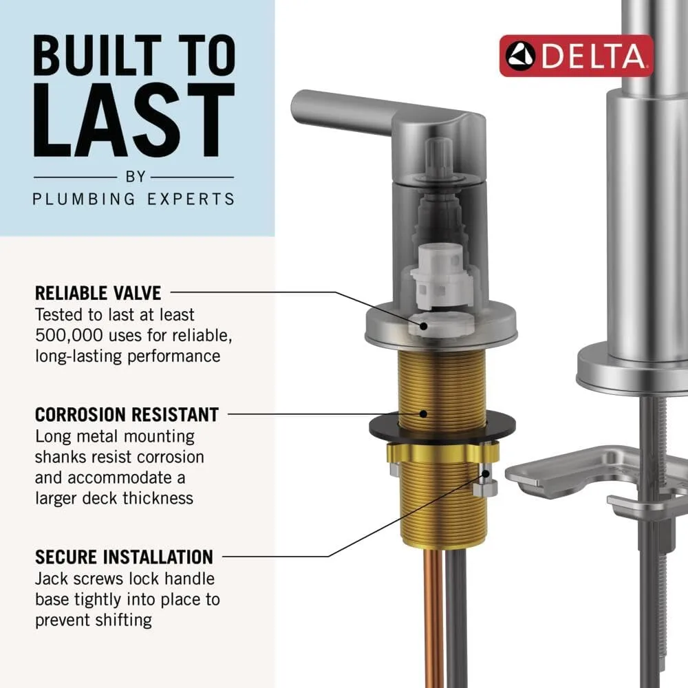 Delta Faucet Vero Widespread Bathroom Faucet 3 Hole, Bronze Bathroom Faucet, Bathroom Sink Faucet, 2 Handle Bathroom Faucet, Bath Faucet, Metal Drain Assembly, Venetian Bronze 3553LF-RB