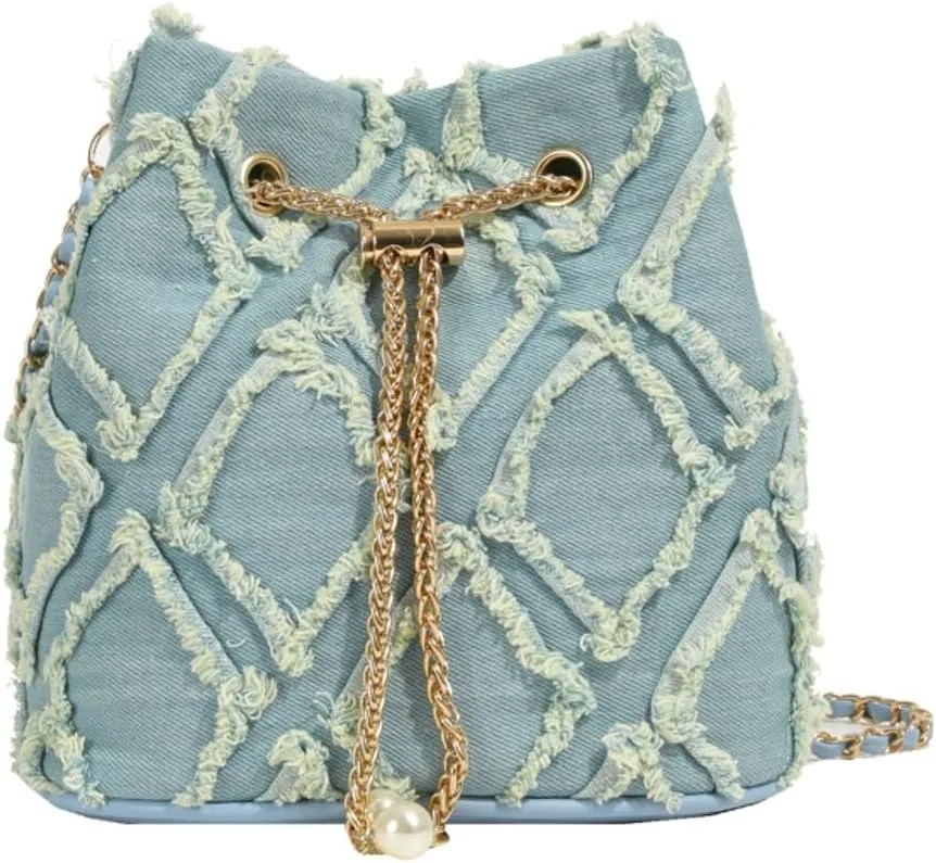 Denim Bucket Bags for Women Y2K Crossbody Purse Trendy Handbags Shoulder Bag Satchel 2024