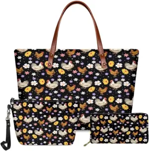Designer Purses and Handbags for Women Satchel Shoulder Bag Top Handle Bags with Cosmetic Case,3 in 1