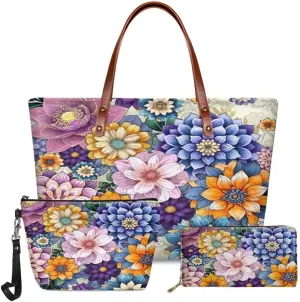 Designer Purses and Handbags for Women Satchel Shoulder Bag Top Handle Bags with Cosmetic Case,3 in 1