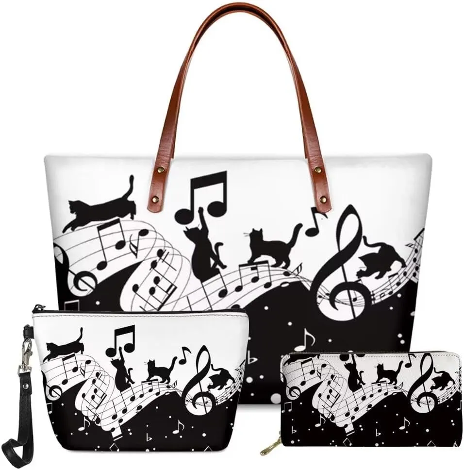 Designer Purses and Handbags for Women Satchel Shoulder Bag Top Handle Bags with Cosmetic Case,3 in 1