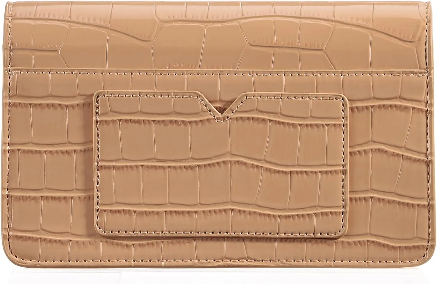 DEXMAY Evening Clutch Handbag for Women Elegant Crocodile Embossed PU Leather Envelope Handheld Crossbody Purse Foldover Bag