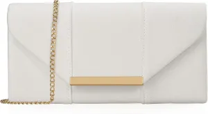 Dexmay Women Faux Suede Envelope Clutch Purse Evening Velvet Handbag Foldover Shoulder Crossbody Bag