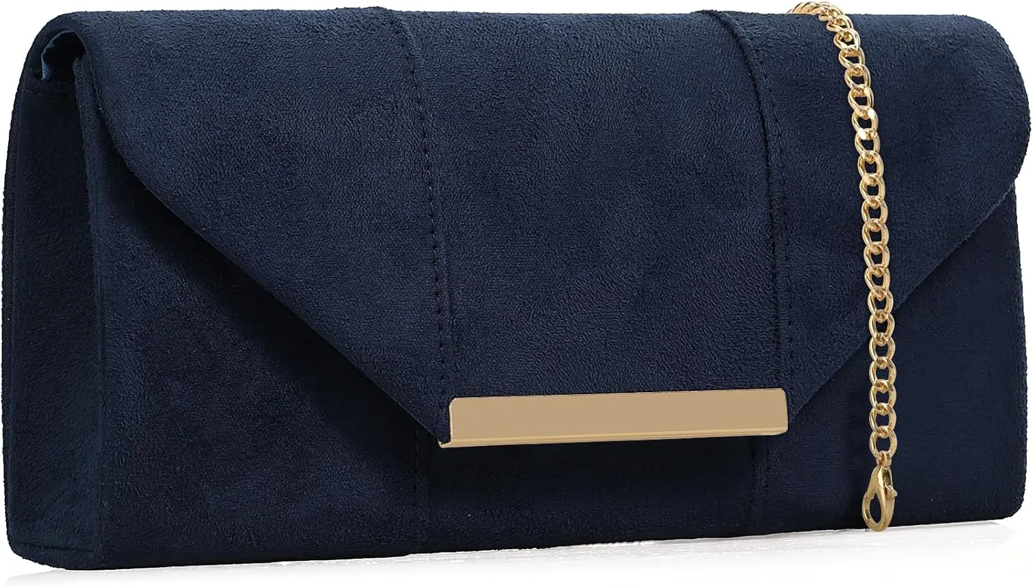 Dexmay Women Faux Suede Envelope Clutch Purse Evening Velvet Handbag Foldover Shoulder Crossbody Bag