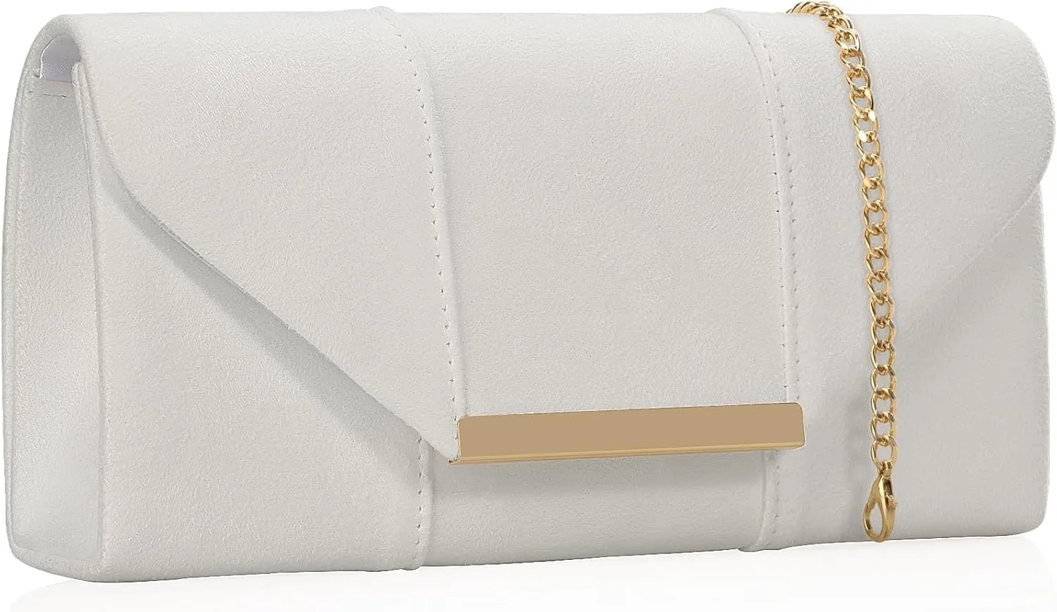Dexmay Women Faux Suede Envelope Clutch Purse Evening Velvet Handbag Foldover Shoulder Crossbody Bag