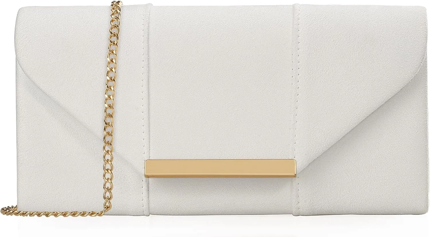 Dexmay Women Faux Suede Envelope Clutch Purse Evening Velvet Handbag Foldover Shoulder Crossbody Bag