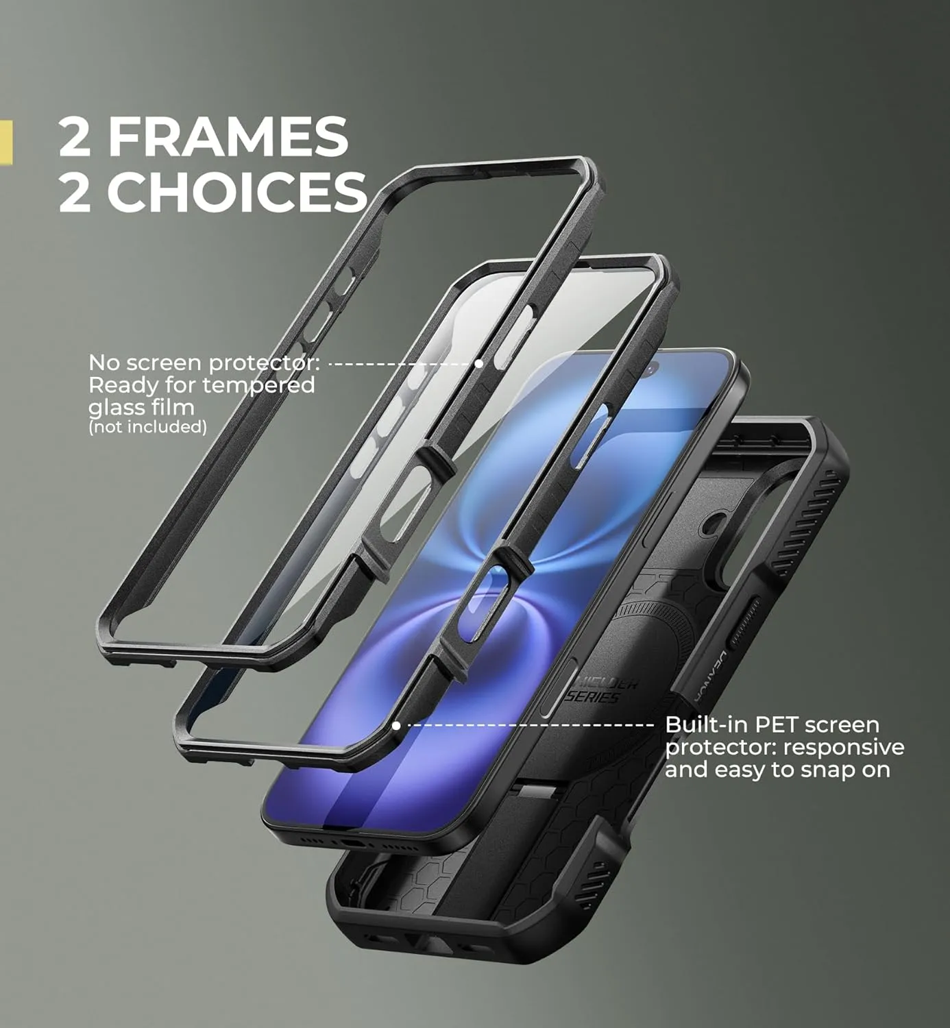 Dexnor for iPhone 16 Case with Slide Camera Cover & Adjustable Kickstand & Built-in Screen Protector,Compatible with MagSafe Shockproof Bumper Cases Heavy-Duty Magnetic Protective Cover,Black