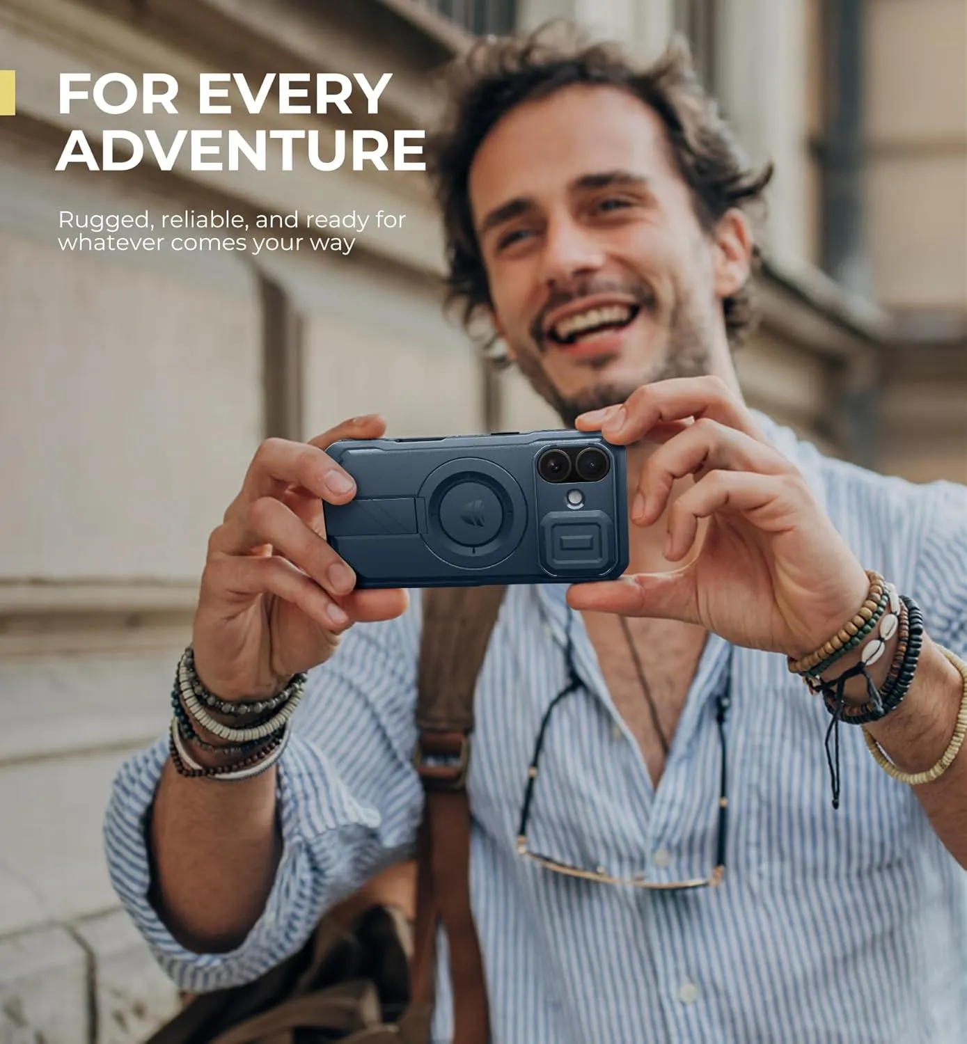 Dexnor for iPhone 16 Case with Slide Camera Cover & Adjustable Kickstand, Magnetic Rugged Shockproof Bumper Cases Heavy-Duty Magnetic Protective Cover,Navy Blue