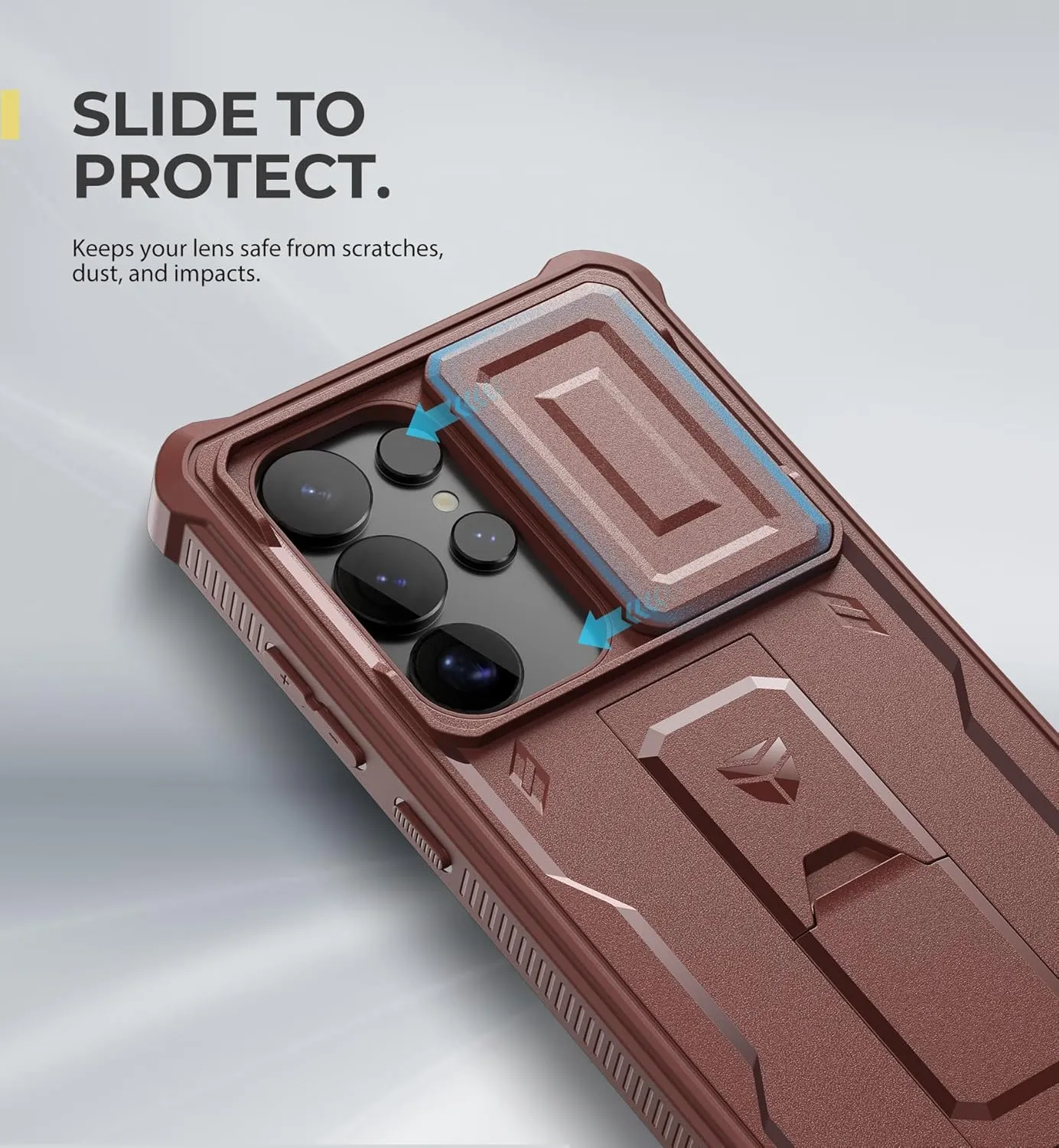 Dexnor for Samsung Galaxy S25 Ultra Case with Built-in Slide Camera Cover & Screen Protector & Kickstand,Heavy-Duty Shockproof Rugged Case Full-Body Bumper Cover for Galaxy S25 Ultra(2025),Maroon Red