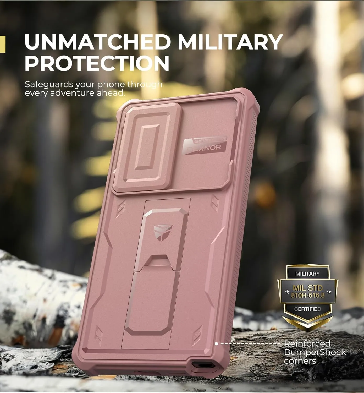 Dexnor for Samsung Galaxy S25 Ultra Case with Built-in Slide Camera Cover & Screen Protector & Kickstand,Heavy-Duty Shockproof Rugged Case Full-Body Bumper Cover for Galaxy S25 Ultra(2025),Peony Pink