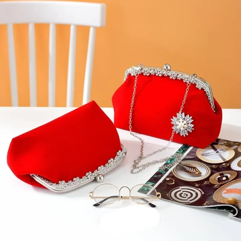 Diamond Velvet Bag Clutch Bag Banquet Bags Dress Bags Cheongsam Hanfu Crossbody