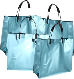 Didiseaon Unique Glossy Grocery Bags Pcs Pvc Shopping Tote Bags Reusable for Women
