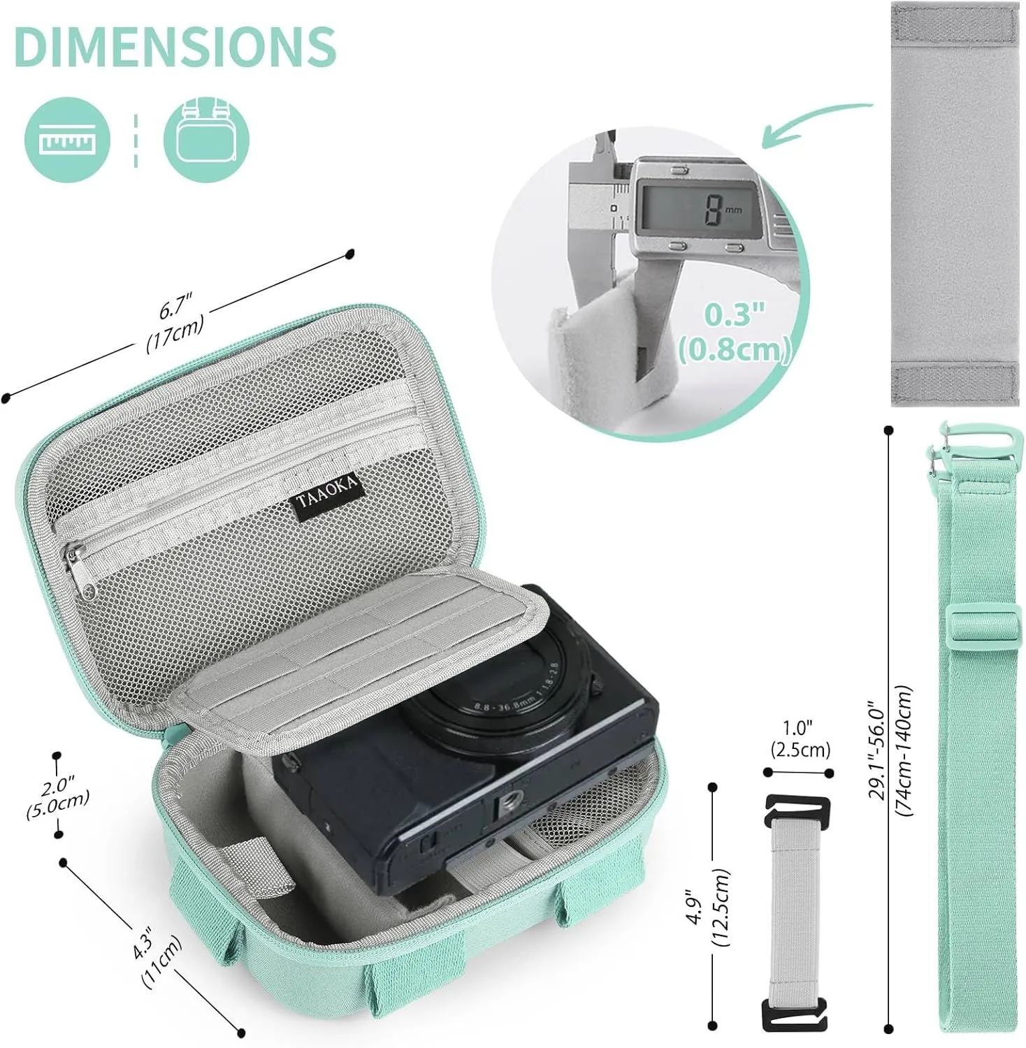 Digital Camera Case, Protective & Lightweight Camera Case with 3 Carrying Ways, Waterproof & Shockproof Small Camera Bag