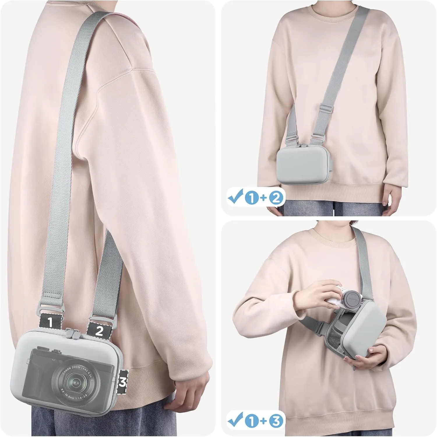 Digital Camera Case, Protective & Lightweight Camera Case with 3 Carrying Ways, Waterproof & Shockproof Small Camera Bag