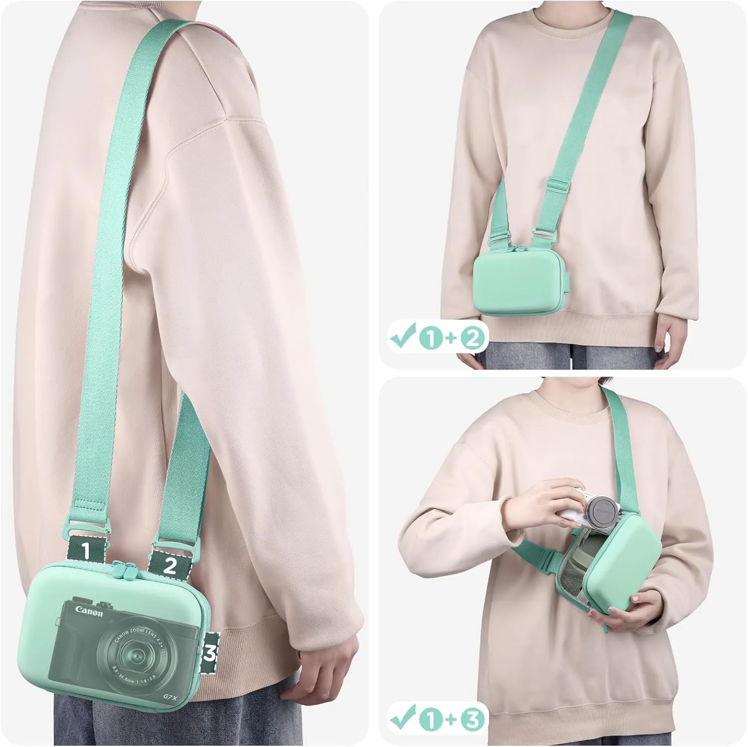 Digital Camera Case, Protective & Lightweight Camera Case with 3 Carrying Ways, Waterproof & Shockproof Small Camera Bag
