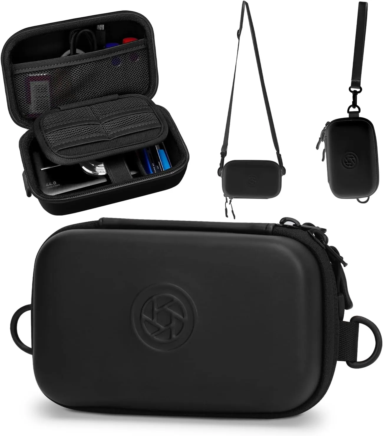 Digital Camera Case, Waterproof & Protective Small Travel Camera Bag with 2 Carrying Ways, Portable & Lightweight Camera Sling Bag for Canon PowerShot/GoPro/Kodak Pixpro/Sony DSCW Camera-Black