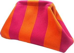 DIHKLCIO Clutch Purses for Women 2025 Summer Beach Woven Crochet Bag Dumpling Striped Ruched Cloud Purse Evening Handbag