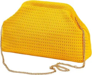 DIHKLCIO Summer Beach Woven Clutch Purses for Women 2025 Cloud Dumpling Pouch Purse Crossbody Bag Handbag Crochet Stripped