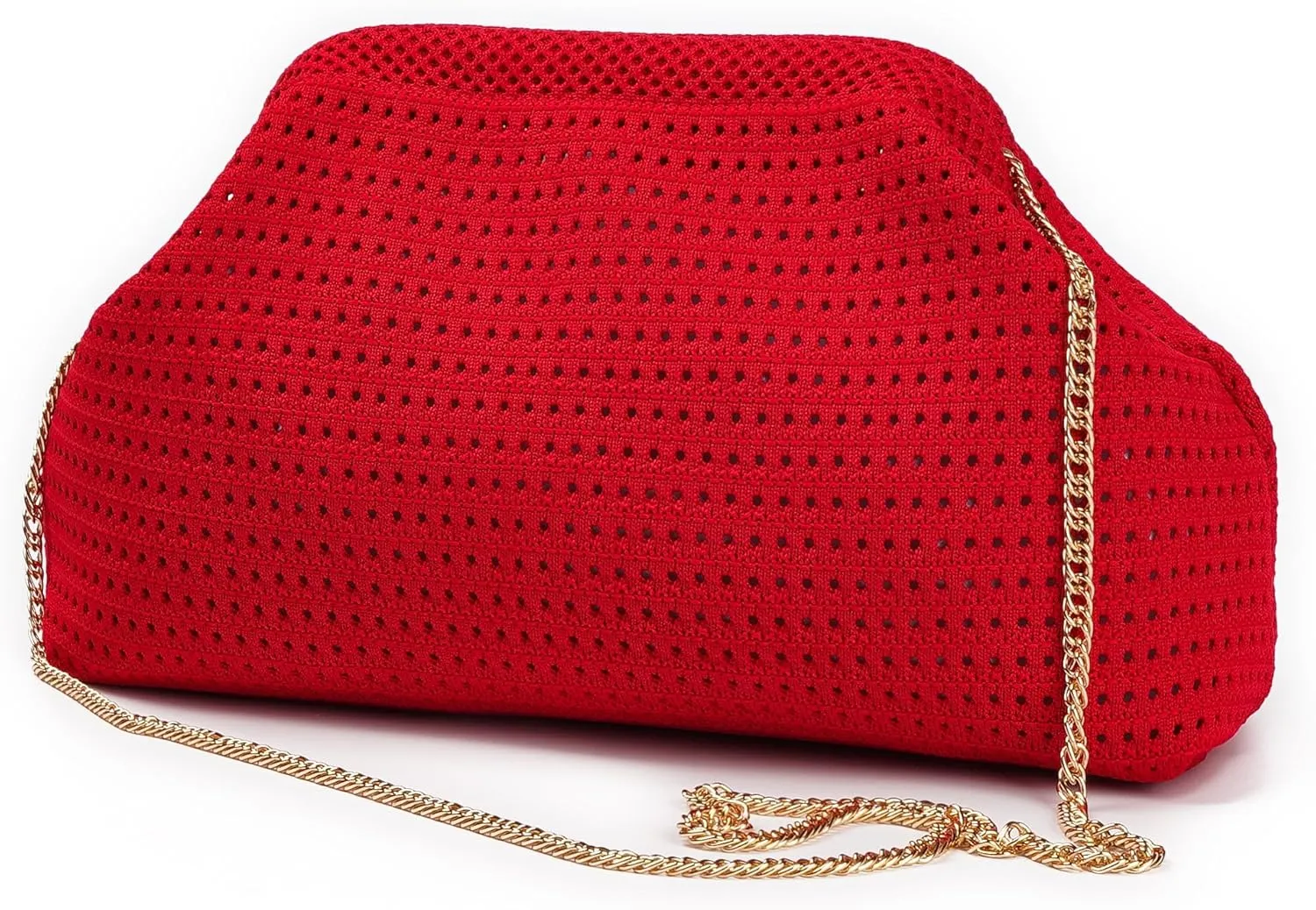 DIHKLCIO Summer Beach Woven Clutch Purses for Women 2025 Cloud Dumpling Pouch Purse Crossbody Bag Handbag Crochet Stripped
