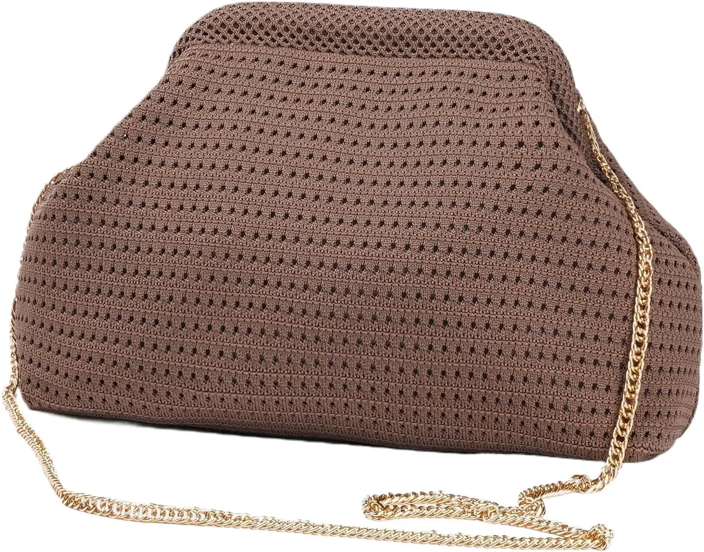 DIHKLCIO Summer Beach Woven Clutch Purses for Women 2025 Cloud Dumpling Pouch Purse Crossbody Bag Handbag Crochet Stripped