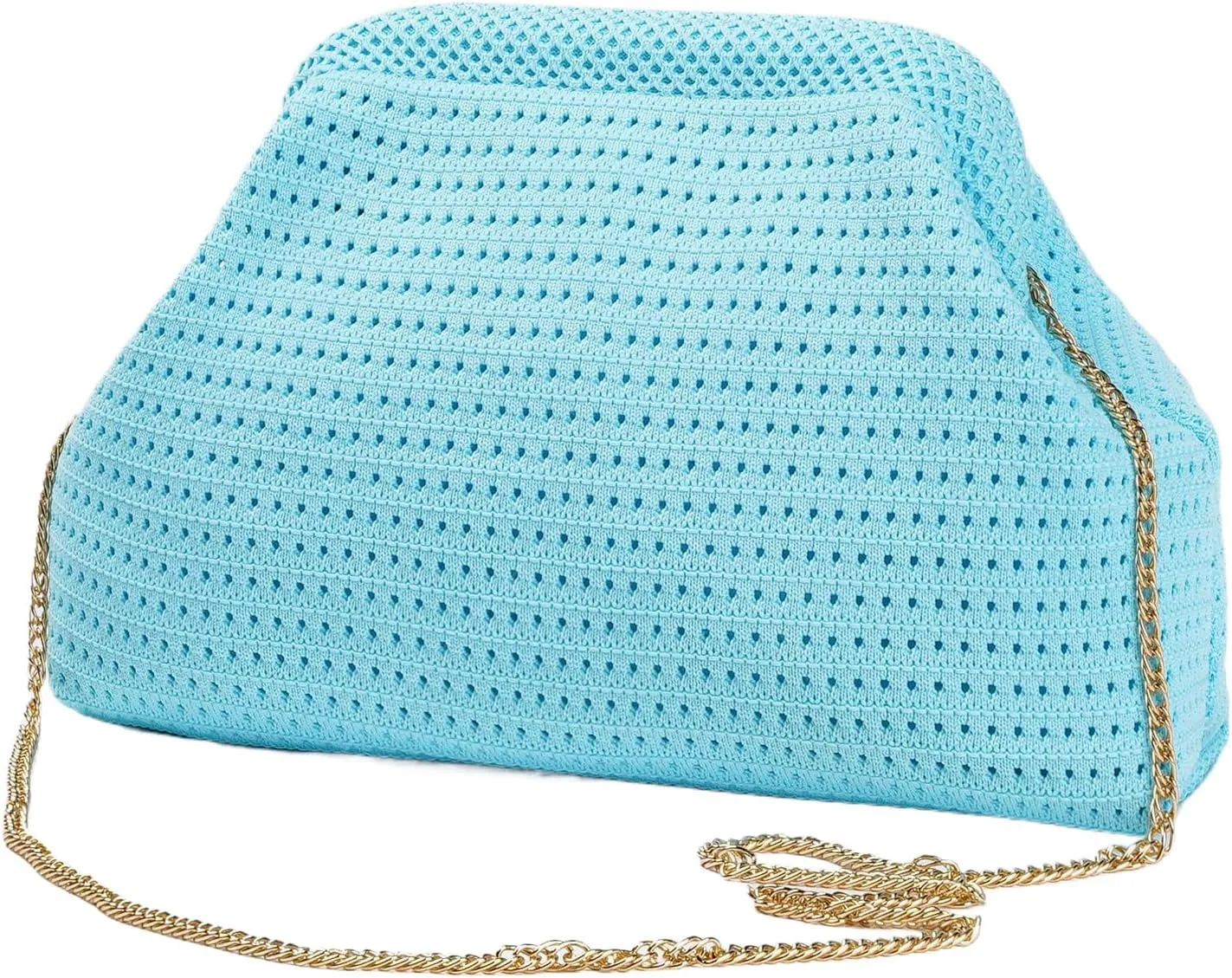 DIHKLCIO Summer Beach Woven Clutch Purses for Women 2025 Cloud Dumpling Pouch Purse Crossbody Bag Handbag Crochet Stripped
