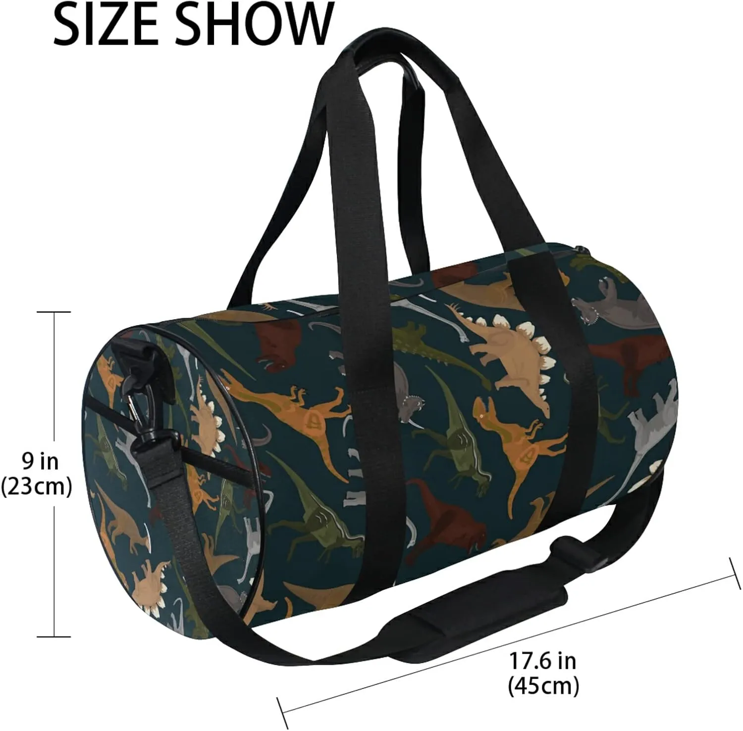Dinosaurs Duffel Bag,Canvas Travel Bag for Gym Sports and Overnight