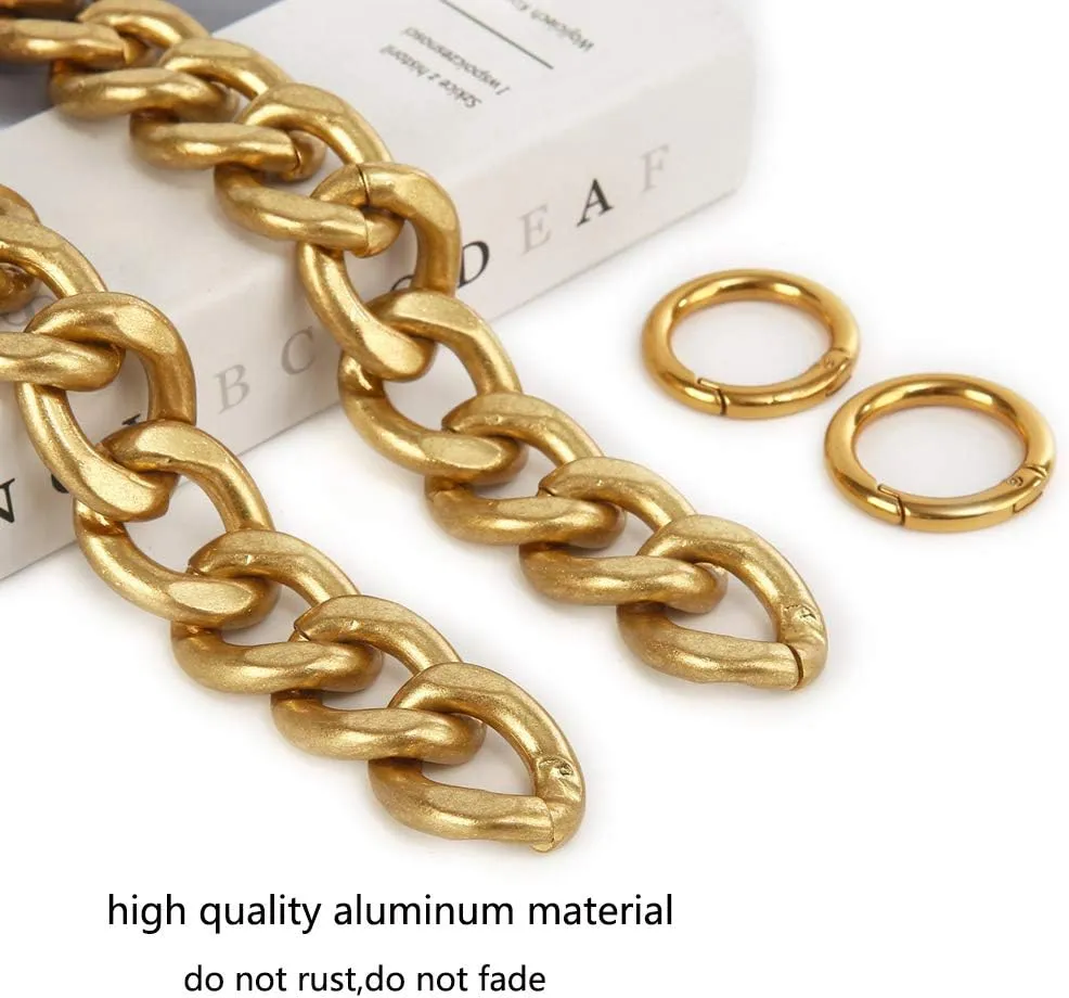DIY Heavy Chunky Aluminum Metal Purse Handle Bag Chain Charms Strap Replacement Handbag Accessories Decoration