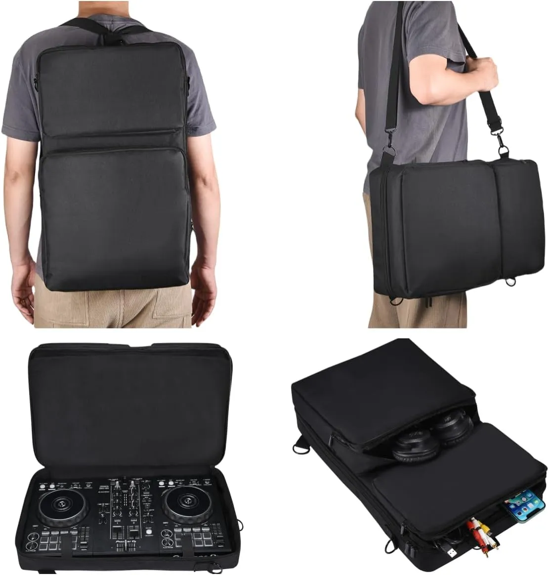 DJ Controller backpack for Pioneer DDJ 400 DJ/DDJ FLX4/DDJ SB3/Roland DJ 202/Hercules Inpulse 300/Native Instruments Traktor Kontrol S2 Mk3, Outdoor Party Street Performance for DJ Controller Case