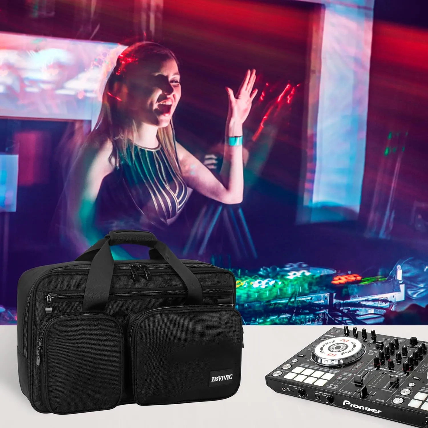 DJ Controller Case Bag fits for DDJ-FLX4,DDJ SB3, DDJ SB2,DDJ 400, DDJ RB Padded DJ Travel Carrying Bag