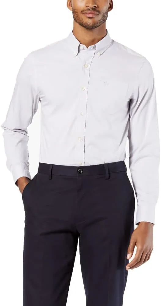 Dockers Men's Classic Fit Long Sleeve Signature Comfort Flex Shirt (Standard and Big & Tall)