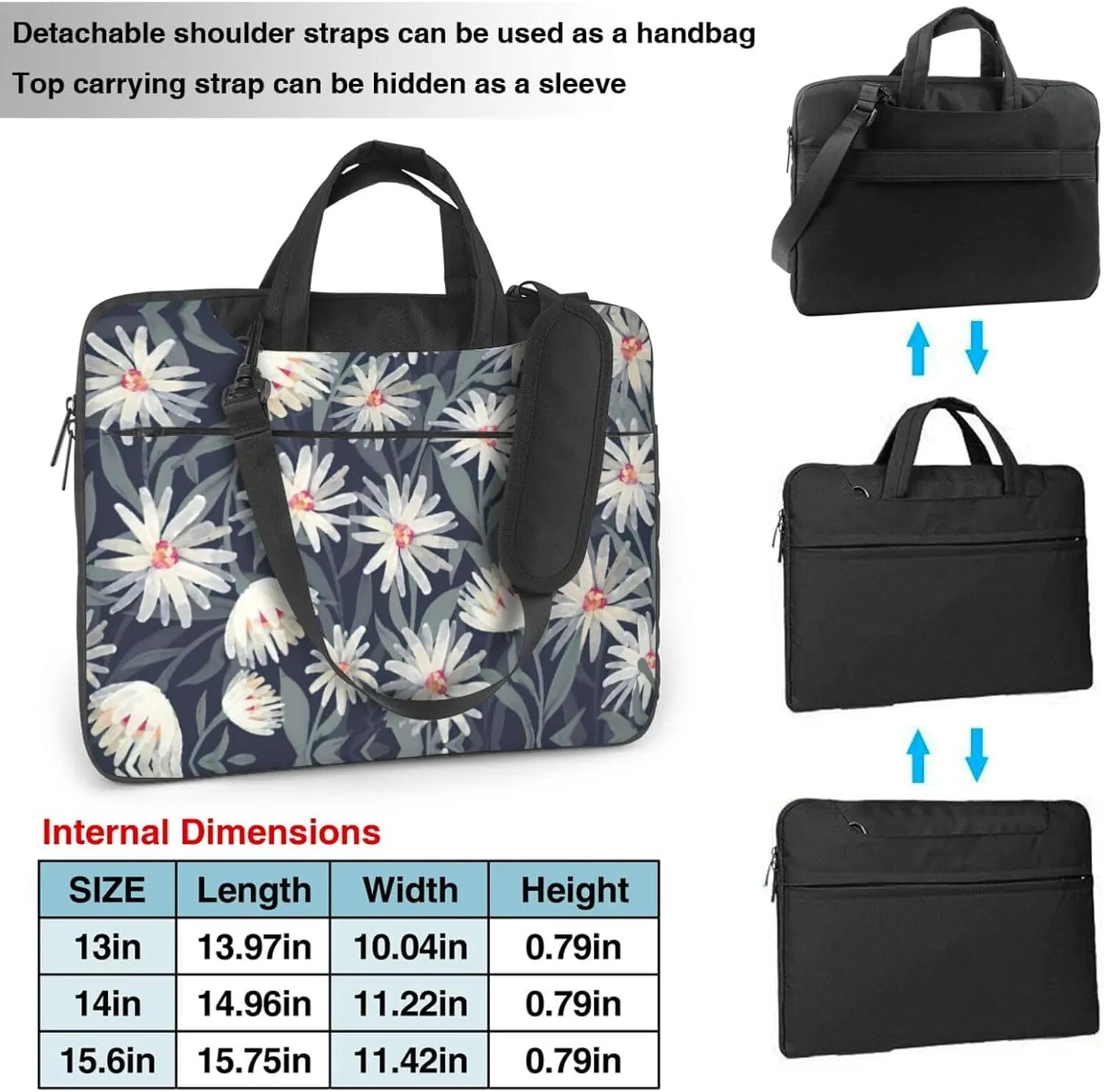 Dog Floral Ultra-Thin Laptop Bag,Laptop Bags For Business,Enjoy A Hassle-Free And Stylish Journey