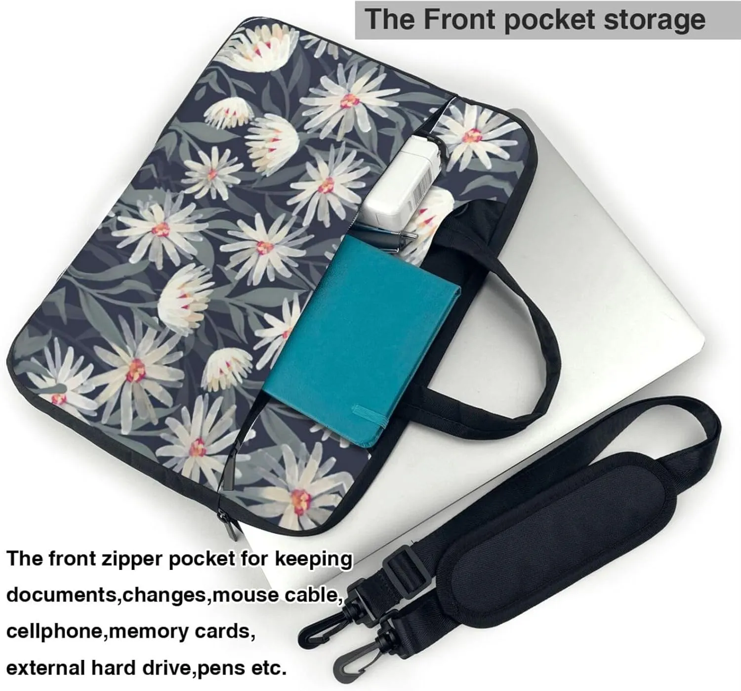 Dog Floral Ultra-Thin Laptop Bag,Laptop Bags For Business,Enjoy A Hassle-Free And Stylish Journey