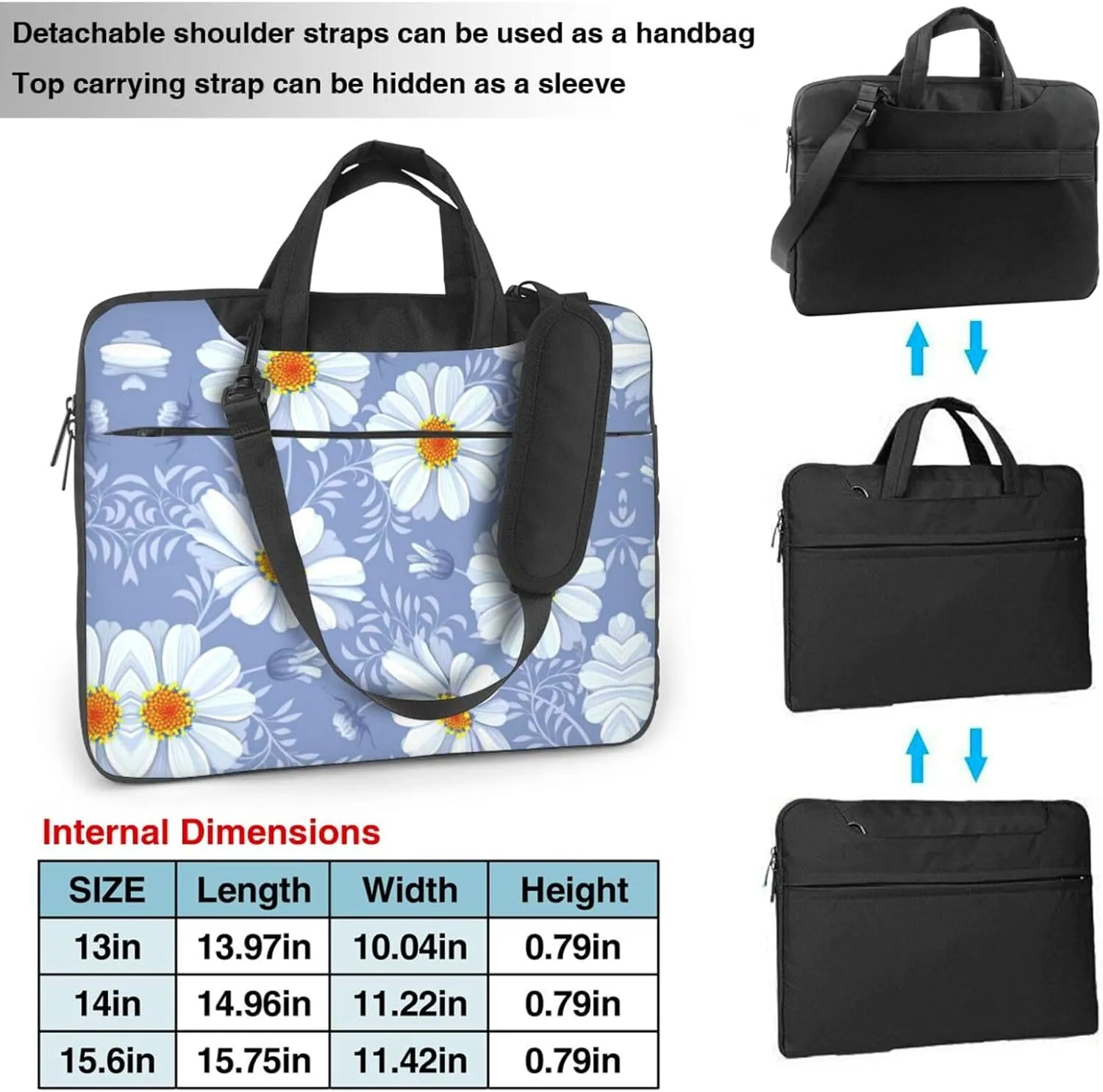 Dog Floral Ultra-Thin Laptop Bag,Laptop Bags For Business,Enjoy A Hassle-Free And Stylish Journey