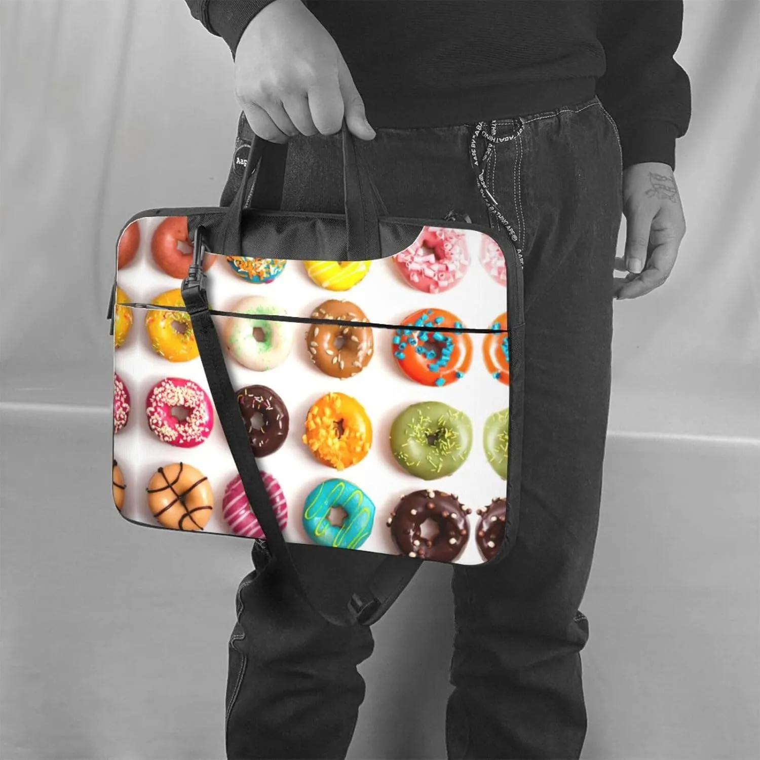 Dog Floral Ultra-Thin Laptop Bag,Laptop Bags For Business,Enjoy A Hassle-Free And Stylish Journey
