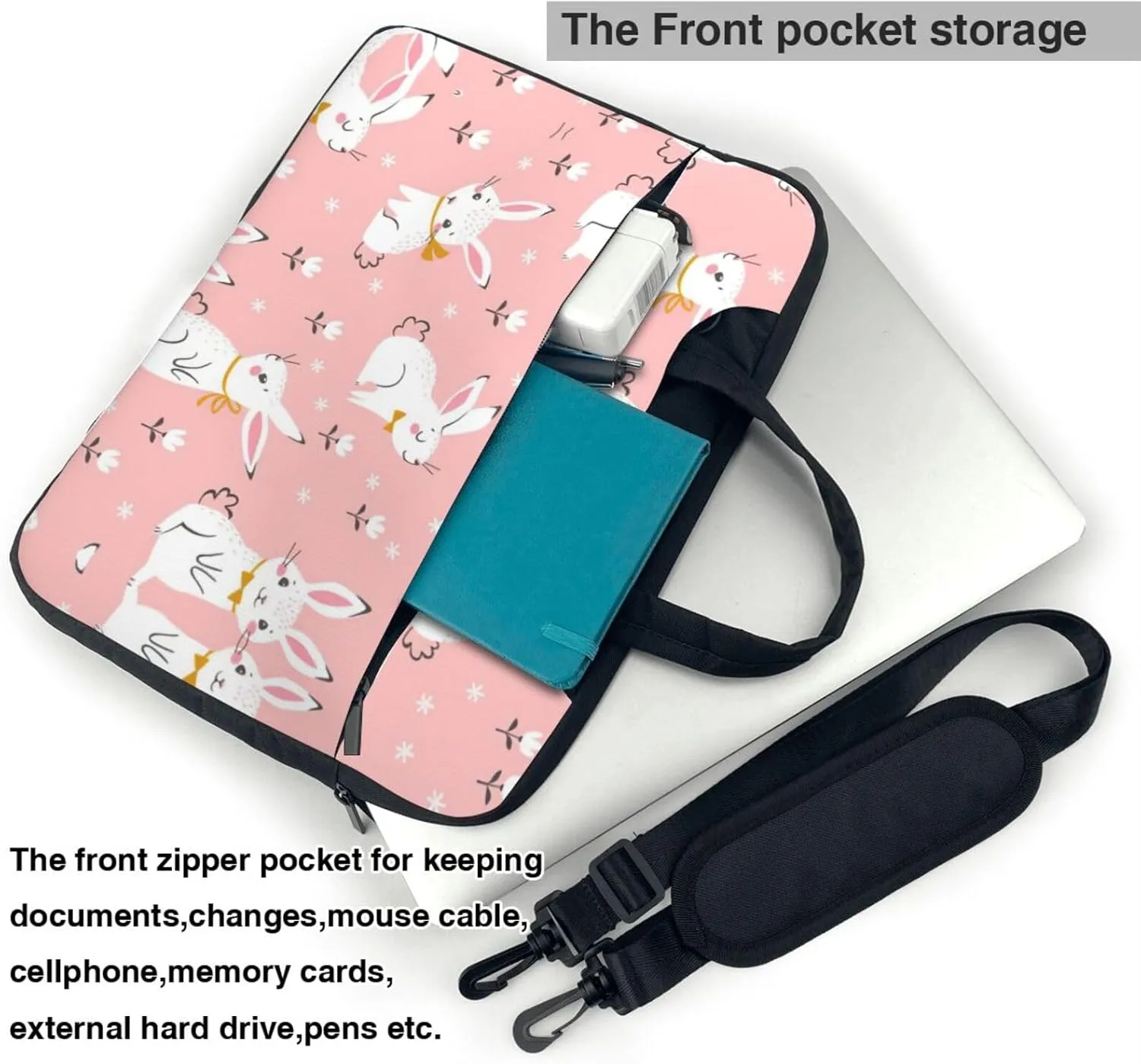 Dog Floral Ultra-Thin Laptop Bag,Laptop Bags For Business,Enjoy A Hassle-Free And Stylish Journey