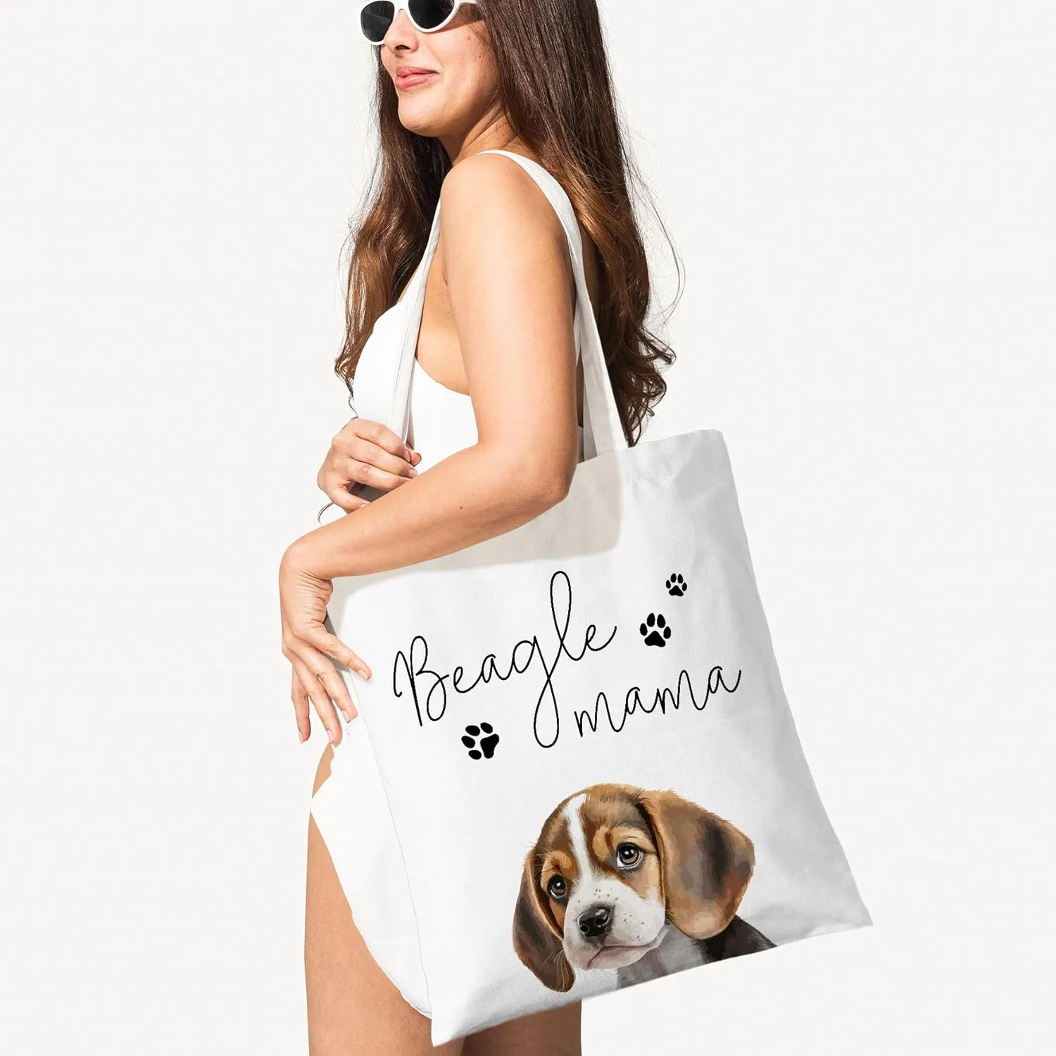 Dog Mama Canvas Tote Bag for Women, Dogs Lover Gift for Dog Mom, Birthday Christmas Cute Rottweiler Gifts For Women.