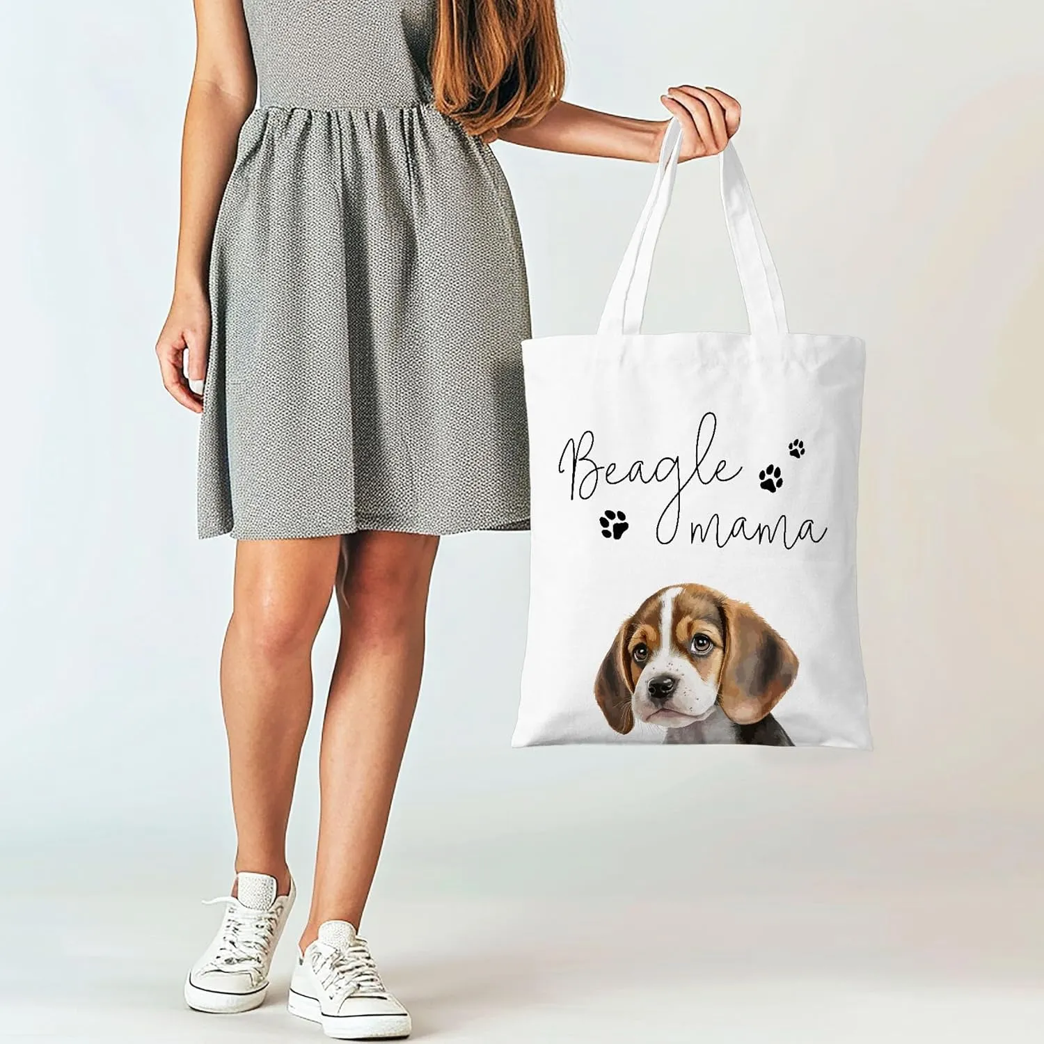 Dog Mama Canvas Tote Bag for Women, Dogs Lover Gift for Dog Mom, Birthday Christmas Cute Rottweiler Gifts For Women.