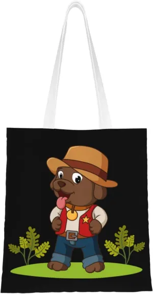 Dog With Tongue Out Tote Bag for Women Canvas Shopping Bags Reusable Large Capacity Casual Shoulder Handbags Grocery Bags DIY Gift Bags