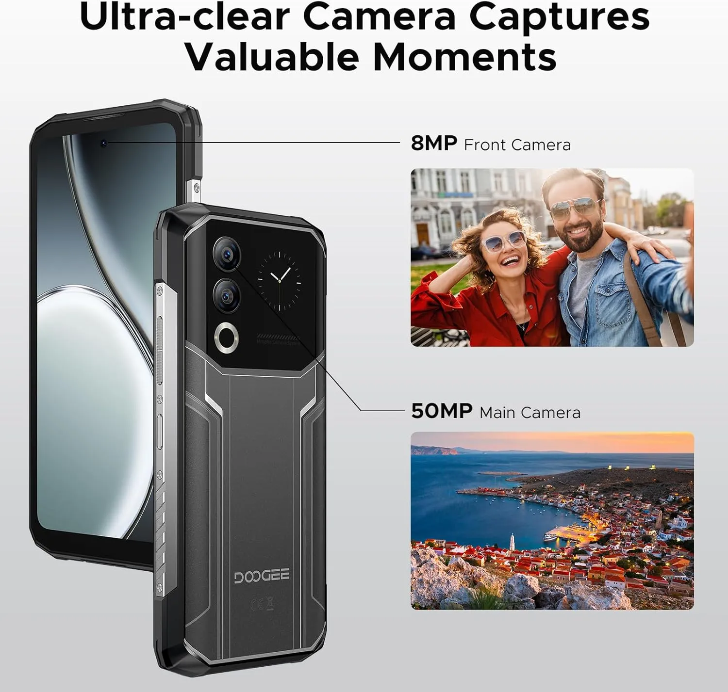 DOOGEE Blade 20 Ultra Rugged Phone Unlocked,32GB 512GB,10300mAh Large Battery Rugged Smartphone with 1.54"IPS Rear Display,6.6"HD 90Hz Android 14,50MP 8MP,IP68/IP69K Waterproof Phones,Face ID/NFC/OTG