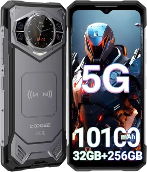 DOOGEE S200 Rugged Smartphone 5G Unlocked, 32GB 256GB Android 14 Rugged Phone with 1.32" Rear Screen, 10100mAh Battery, 100MP 20MP Night Vision Camera, 6.72", 120Hz, NFC, 5G Dual SIM, ATT, Verizon