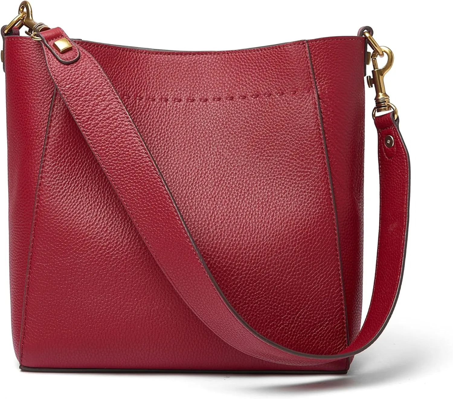DORIS&JACKY Leather Bucket Tote Bags for Women Designer Shoulder Hobo Purse and Handbags with Detachable Wide Strap