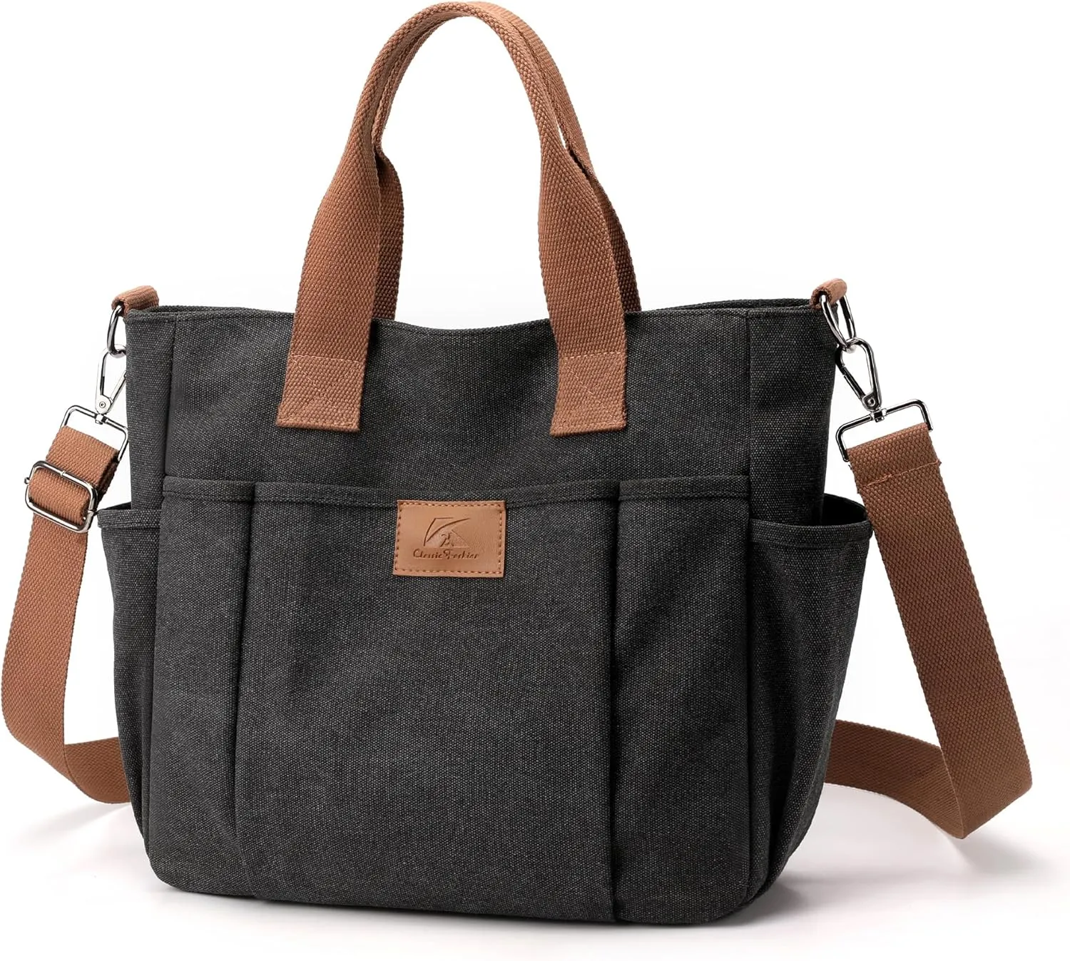 DOURR Hobo Crossbody Bags for Women Trendy Canvas Top-handle HandBag Multi-pocket Light Going Out Purse Pocketbooks