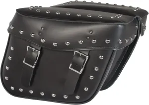 Dowco Willie & Max 8004A-03 Montana Series: Studded Synthetic Leather Motorcycle Saddlebag Set, Black, Universal Fit, 56 Liter Capacity